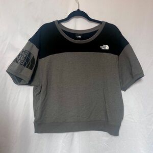 The North Face Gray and Black Crop Sweatshirt